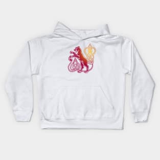 Celtic Lioness (Red/Gold) Kids Hoodie